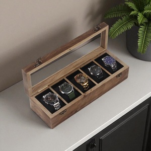 Handmade Wooden Watch Box for Men and Women-Jewelry & Timepiece Storage & <b>Display</b> <b>Case</b> - Product Image 2