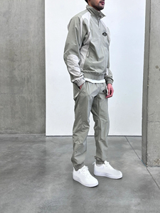 Men's Midweight Mid Waist <b>Wind</b> <b>Breaker</b> Joggers with Letter Logo Casual Sweatpants Winter Style Polyester/Cotton - Product Image 3