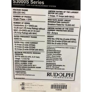 รูดอล์ฟ เอส3000เอส - ผู้จัดจำหน่ายอุปกรณ์และอะไหล่เซมิคอนดักเตอร์ระดับโลกที่เชื่อถือได้ - Product Image 5