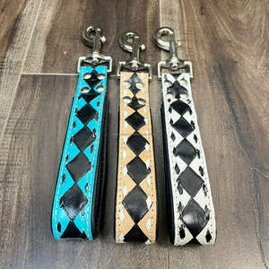 New Multi-Function Genuine Leather Traffic Padded Handle Heavy Duty Short Checkered Pattern Lead <b>for</b> Training Control <b>Dog</b> Leash - Product Image 6