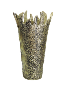 Macetero Moderno de Metal Plateado con Baño de Oro, Florero Escultural con Borde Texturizado, Decoración Artística para Mesa, Estilo Contemporáneo para el Hogar - Product Image 6