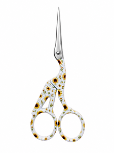 Sunflower Floral Print Crane Style Needlepoint Embroidery <b>Scissors</b> 4.5 Inch Stainless Steel Sharp Tip <b>Sewing</b> Craft <b>Scissors</b> - Product Image 4