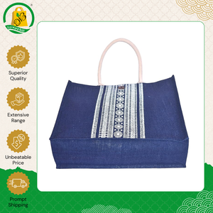 New Design Eco-Friendly Custom Printed Dyed Jute Burlap Tote Shopping Bag with Fashionable Cotton Webbing Tape Handle - Product Image 3