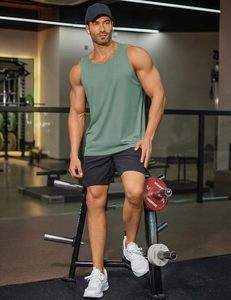 Débardeur tricoté sans manches pour homme, col rond, respirant, en coton et élasthanne, brodé, écologique, séchage rapide, pour le sport et la gym - Product Image 3