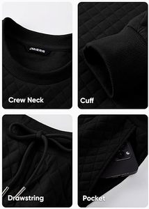 Ensemble de survêtement décontracté pour homme, 2 pièces, sweat-shirt à col rond et pantalon de jogging matelassé - Product Image 5