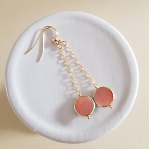 Boucles d'oreilles pendantes en agate rouge en forme de pièce de monnaie, pierre précieuse naturelle rouge foncé, bijoux faits à la main plaqués argent pour femmes - Product Image 3