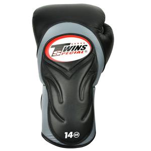 Dernier modèle de gants de boxe Twins personnalisés noirs et gris, 100% cuir de vache véritable, gants de boxe Twins pour l'entraînement MMA et Muay Thai - Product Image 3