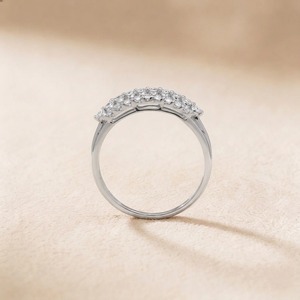 Anillo de Boda con Diamantes Cultivados en Laboratorio de Corte Redondo de 1.45CT en Oro Blanco de 9K, Diseño Floral, Anillo de Aniversario para Mujer, Joyería Fina Personalizada - Product Image 4