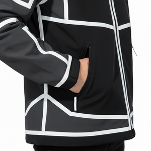 New Men's Factory Customized Polyester Fabric Outdoor <b>Jacket</b> DTG Embroidered <b>Pattern</b> Reflective Strip Decorative Fashion <b>Jacket</b> - Product Image 3