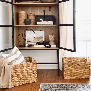 Water Hyacinth <b>Basket</b> With Handle Nice Style, Eco-Friendly <b>Basket</b> Best Storage Solution For Bedroom, Living Room From Vietnam - Product Image 6