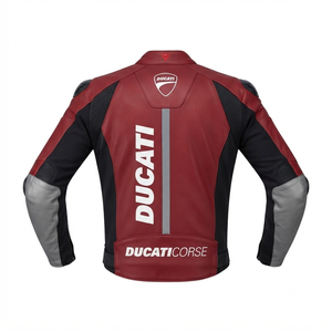 Men’s Ducati Cowhide Leather <b>Racing</b> <b>Jacket</b>/Chaqueta MotoCP Style CE Level 2 Armor Motorcycle Track Riding Protective Gear CE - Product Image 2