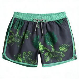 Custom 5 Inch Vintage Board Shorts for <b>Men</b> Canvas Mid Waist Swim <b>Trunks</b> Mesh Lining - Product Image 2