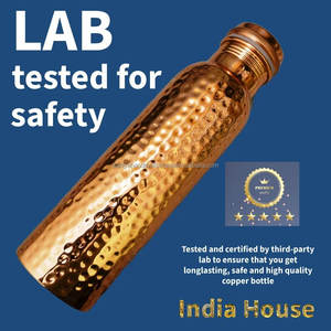 Botella de agua artesanal de cobre antiguo, arte moderno, acabado de laca impresa, decoración de gimnasio a prueba de fugas, estilo de propósito curativo, Ángel - Product Image 4