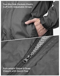 Ensemble de vêtements de pluie unisexe avec veste et pantalon imperméables pour la randonnée, le trekking, le camping et les activités de plein air - Product Image 6