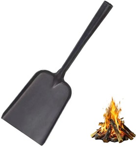 Cepillo para limpiar chimeneas con mango largo de metal, pala negra mate, herramienta para el hogar y jardín, pala decorativa hecha a mano con diseño vintage - Product Image 1