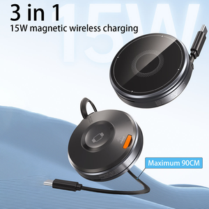 Mini Caricatore <span class=keywords><strong>Wireless</strong></span> Magnetico 15W a <span class=keywords><strong>Ricarica</strong></span> Rapida <span class=keywords><strong>con</strong></span> Supporto per <span class=keywords><strong>Telefono</strong></span> e Cavo per iPhone 17-12, iWatch, AirPods Series - Product Image 2