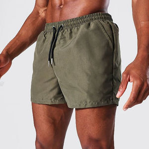 Shorts de sport pour hommes en Spandex/Nylon extensible, légers, lavés, avec cordon de serrage, pour l'entraînement et la course à pied en été - Product Image 5