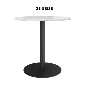 Modern <b>Round</b> Stainless Steel Eco-Friendly <b>Side</b> <b>Table</b> with <b>Gold</b> Frame and White Top for Office Decor ZE-3118L - Product Image 2