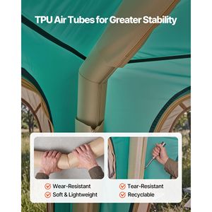 เต็นท์เป่าลมสำหรับ 6 คน พร้อมปั๊มลมแบบชาร์จไฟได้ ท่ออากาศ TPU หน้าต่างตาข่ายขนาดใหญ่ 4 บาน พกพาสะดวก ติดตั้งง่าย - Product Image 5
