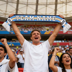 Écharpe de club de football unisexe, chaude pour l'hiver, 100% acrylique, tricotée, légère, écologique, pour supporters de football - Product Image 2