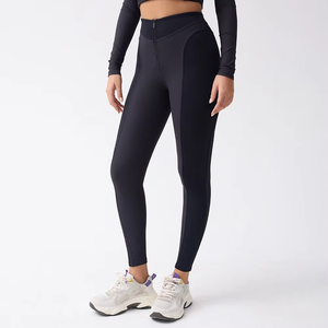 Leggings de yoga légers pour femmes, best-sellers, nouveau design avec logo personnalisé à la taille, tissu tricoté, prix de gros, taille élastique - Product Image 5