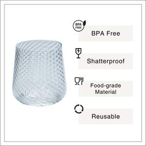 [Holar] Vasos de Plástico Transparentes Reutilizables de Alta Calidad Hechos en Taiwán, Diseño en Espiral de 15 oz, para Fiestas al Aire Libre y Junto a la Piscina - Product Image 2