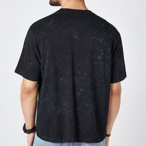 T-shirt décontracté à motif graphique cool, style hip-hop urbain, avec bordure contrastante, pour hommes, en tissu épais, grandes tailles, pour l'été, jeunes et adolescents - Product Image 3