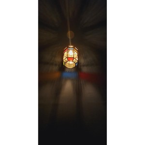 New Arrival Hexagon <b>Brass</b> <b>Lantern</b> with Colored Glass Panels for Home Decoration Durable Finish - Product Image 3