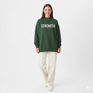 Premium Quality Fully Customized Casual Autumn Winter Solid Front Pullover Mockneck Sweatshirt Eco-Friendly Polyester / Cotton - Product Image 6