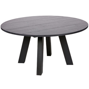 Mesa de Comedor Redonda Europea de Madera Maciza, Diseño Moderno, Acabado Negro, Muebles Duraderos para Restaurante, Uso Comercial - Product Image 2