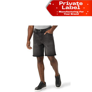 Pantalones Cortos de Mezclilla para Hombre con Pedido Mínimo Bajo, Marca Personalizada, Color Azul Claro, En Stock, Listos para Enviar, con Bolsillos Utilitarios - Product Image 1