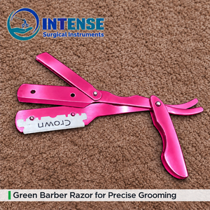 Rasoir professionnel pliable pour la coupe de cheveux, rasoir droit de barbier avec support de lame remplaçable, vente en gros - Product Image 2