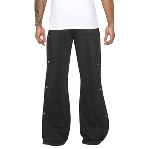 Men's Black Harem Pants With <b>White</b> Bandana Side Stripe Elastic Waist Casual Summer Wear Lightweight Cotton <b>Joggers</b> - Product Image 3