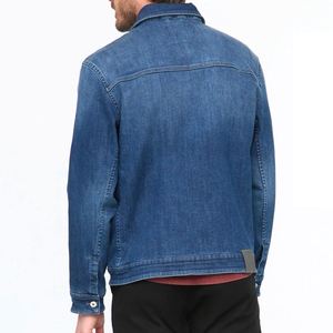 Wholesale Fashionable Men's High Quality <b>Custom</b> <b>Denim</b> <b>Jacket</b> 100% Cotton Breathable Waterproof Summer Solid Customizable Color - Product Image 3
