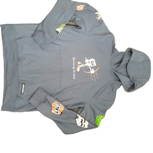 Chaqueta con Capucha de Diseño Otoño-Invierno, Logotipo Impreso Personalizado, Color Sólido, Manga Larga, Ropa de Trabajo, Tela Lavada, 100% Algodón - Product Image 3