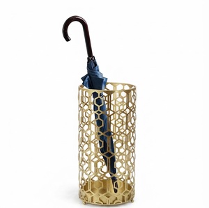 Handcrafted Whimsical Umbrella Shaped Stand Antique Hammered Iron Umbrella Holder For Entryway Luxury Vintage Metal <b>Rack</b> - Product Image 2