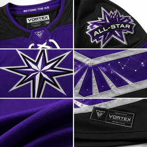 เสื้อฮอกกี้น้ำแข็งแบบสั่งทำพิเศษ ผ้าโพลีเอสเตอร์ถักแบบพรีเมียม น้ำหนักมาตรฐาน คอเสื้อแบบผูกเชือก สำหรับผู้ชาย ตกแต่งด้วยผ้าทวิลล์ - Product Image 6