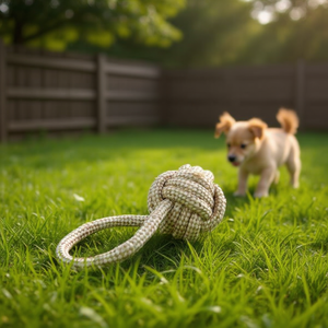 Jouet pour chien en corde tressée Yommy 20 cm, jouet à mâcher naturel pour animaux de compagnie - Product Image 3