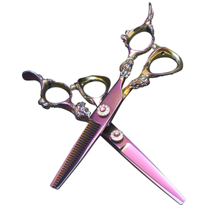 Best Selling Professional Custom Color Barber Salon Scissors Professional Stainless Steel Hair Cutting Rubber Beauty Scissors - Product Image 6
