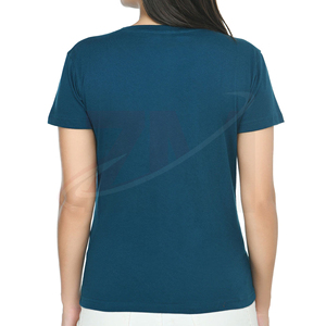 Camiseta de Algodón Lisa para Mujer, Corte Regular, Tejido Transpirable y Suave, Estilo Casual para Uso Diario de Verano, Simple, Minimalista, Cómoda y a la Moda - Product Image 3