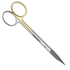 Micro tijeras Goldman Fox de 5 pulgadas para recorte de goma Dental, tijeras de Cirugía de ortodoncia Manual, súper corte para sutura - Product Image 5