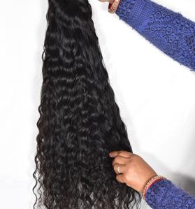 Extensiones de Cabello Humano Rizado Indio Premium, Doble Trama, Cabello Remy para Tejer y Peinar, Cabello Humano de Templo Indio - Product Image 3