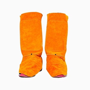 Cowhide Split Industrial Safety Clothing Welding Leg Guard Industrial Protective Welder Gaiters for Welding Spark Resistance - Product Image 1