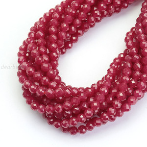 Perles de rubis rouge naturel, petites perles de rubis rouge à facettes pour la fabrication de colliers et de bijoux de 2mm, 3mm et 4mm, vente en gros - Product Image 3