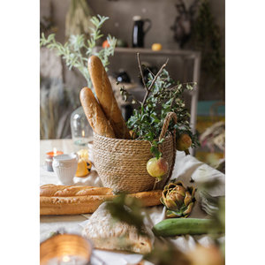 Cesta tejida paja decorativa - Product Image 2