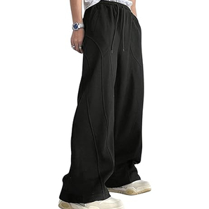 <b>Men's</b> Black Wide Leg Fashion Sweat Pants <b>Men</b> Casual in Stock Wholesale High Quality Flare Stacked Pants <b>Men</b> - Product Image 1