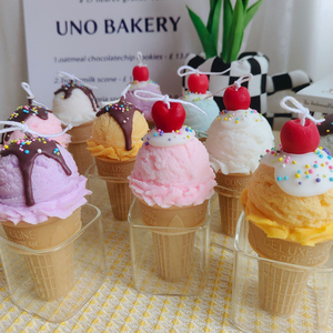Cute ice cream cone candle novelty shaped scented candle luxury design aroma soy wax candle for home decor party wedding - Product Image 6