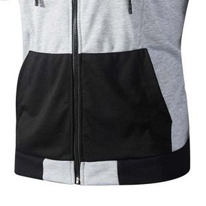 Sudadera con capucha y cremallera sin mangas para hombre, con bloques de color, estilo deportivo, para verano - Product Image 4