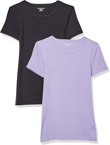 T-shirt à col rond à manches courtes pour femme Coupe classique Couleur unie 100% coton Respirant Style décontracté Toutes saisons - Product Image 1
