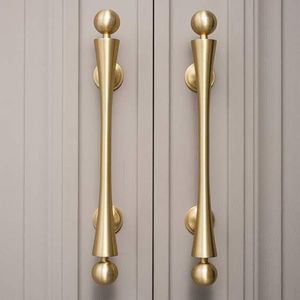 Poignées de porte en métal pour tiroirs de cuisine, poignées de meubles décoratives couleur or, designs élégants, poignée de tirage en laiton - Product Image 1